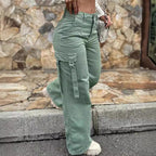 Women's Wide-Leg Cargo Pants with Practical Pockets