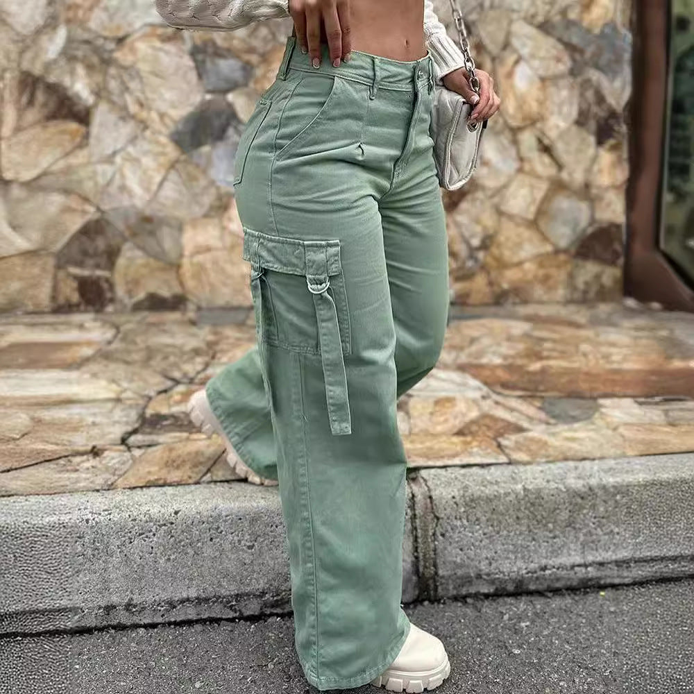 Women's Wide-Leg Cargo Pants with Practical Pockets