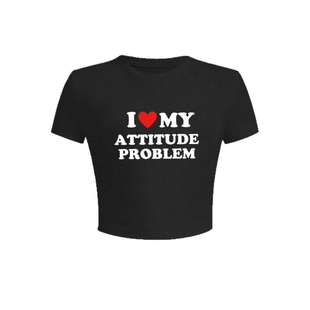 Women's Crop T-Shirt with Humorous Slogan