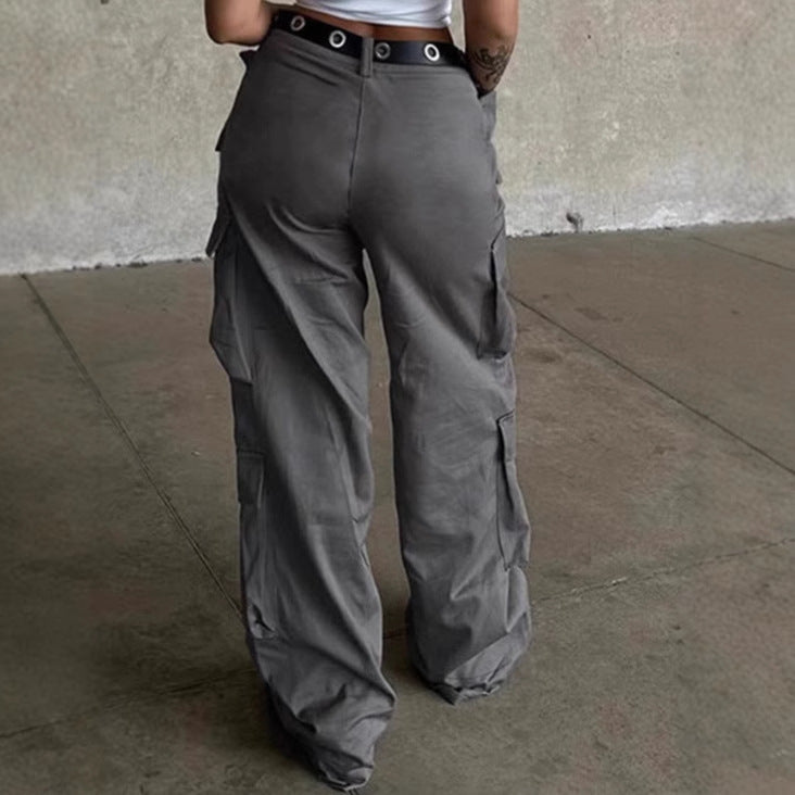 Women's Wide-Leg Cargo Pants with Functional Pockets