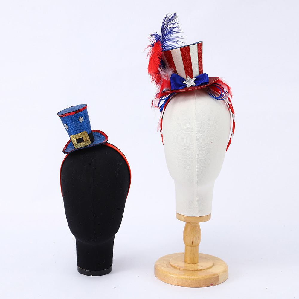 Independence Day novelty plush mini top hat headband