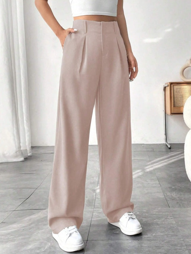 Elegant Wide-Leg Pleated Trousers