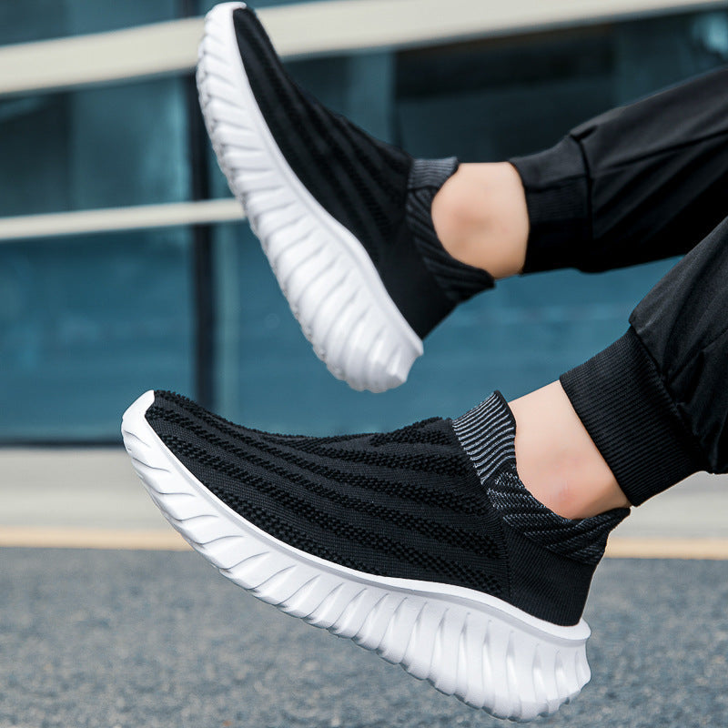 Women's Breathable Slip-On Sneakers with Elastic Shaft and Cushioning Sole