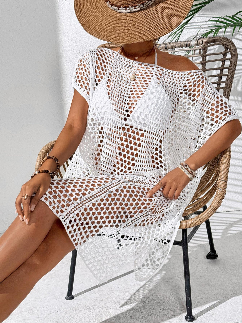 Women's Elegant Crochet Beach Cover-Up
