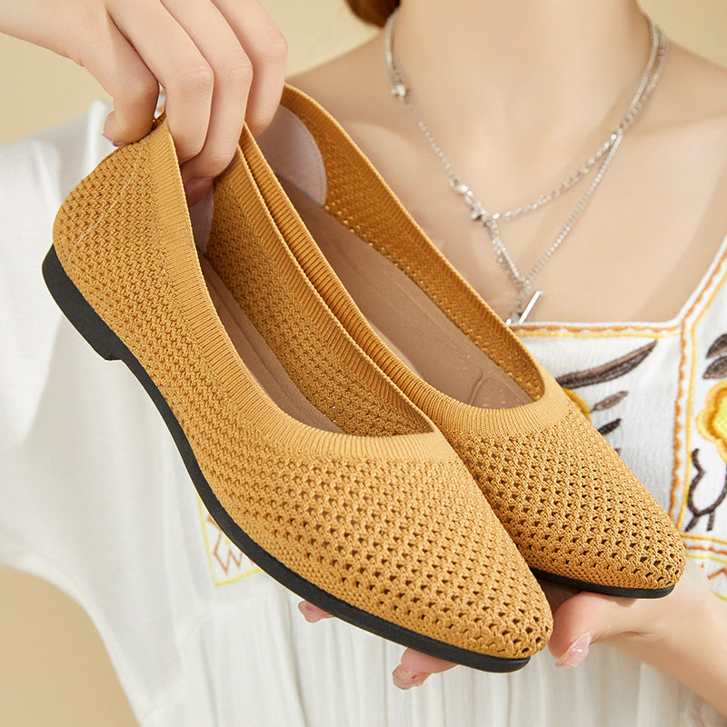 Women's Knit Ballerina Flats with Flexible Footbed