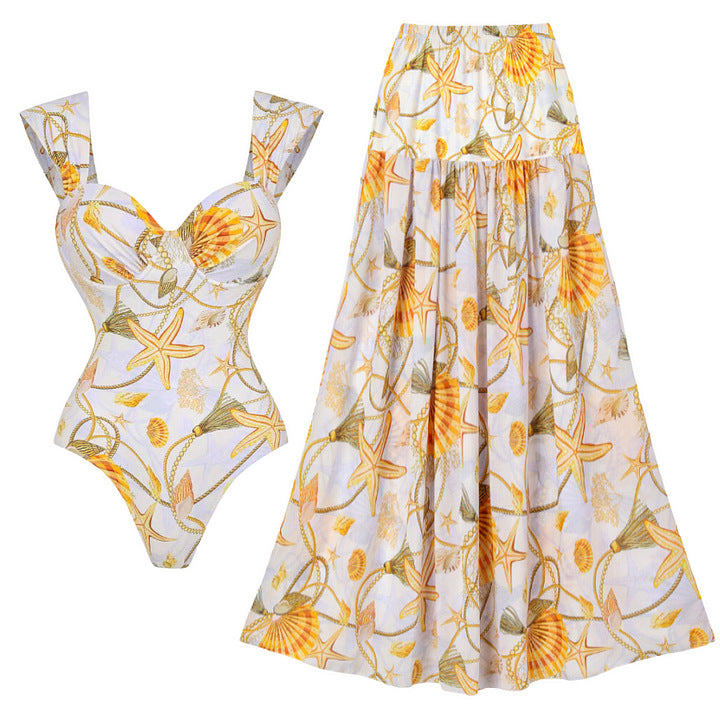 Women's Swimsuit and Maxi Skirt Set