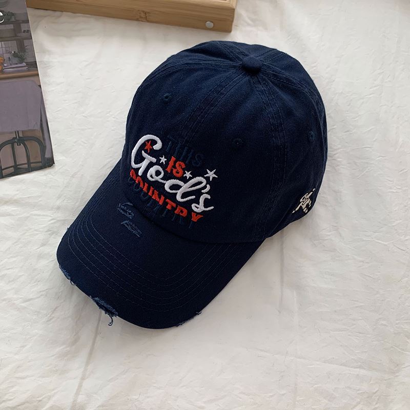 Men's Distressed Embroidered Baseball Cap