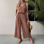 Women's Wide-Leg V-Neck Jumpsuit