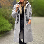 Women's Fashionable Oversized Fleece Coat with Practical Pockets and Hood