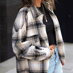 Women's Plaid Oversized Shirt in Casual Style