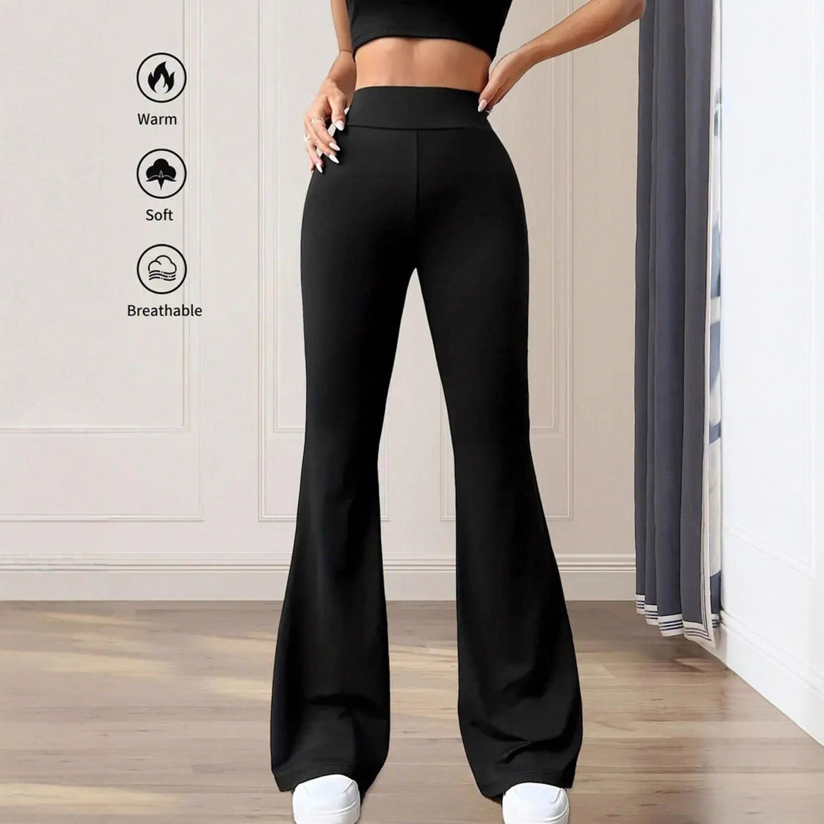 Women's Elegant High-Waist Bootcut Trousers