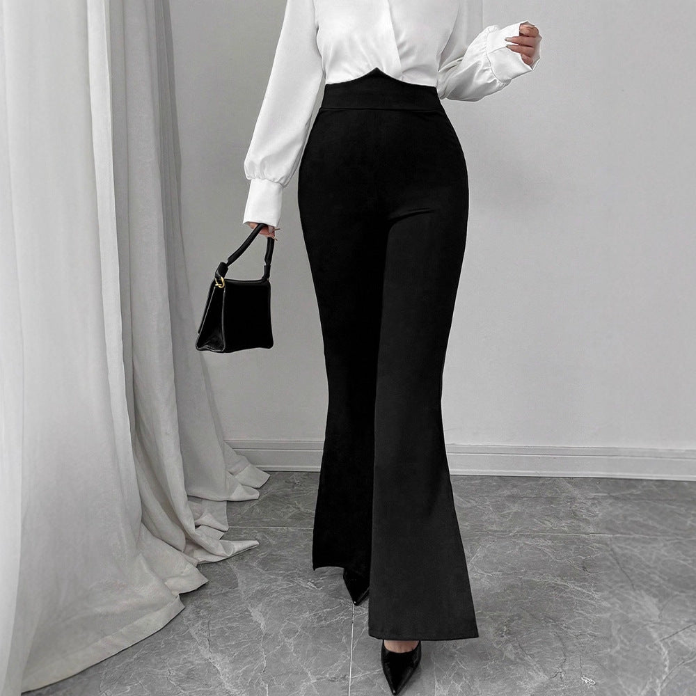 Women's High-Waisted Flared Trousers