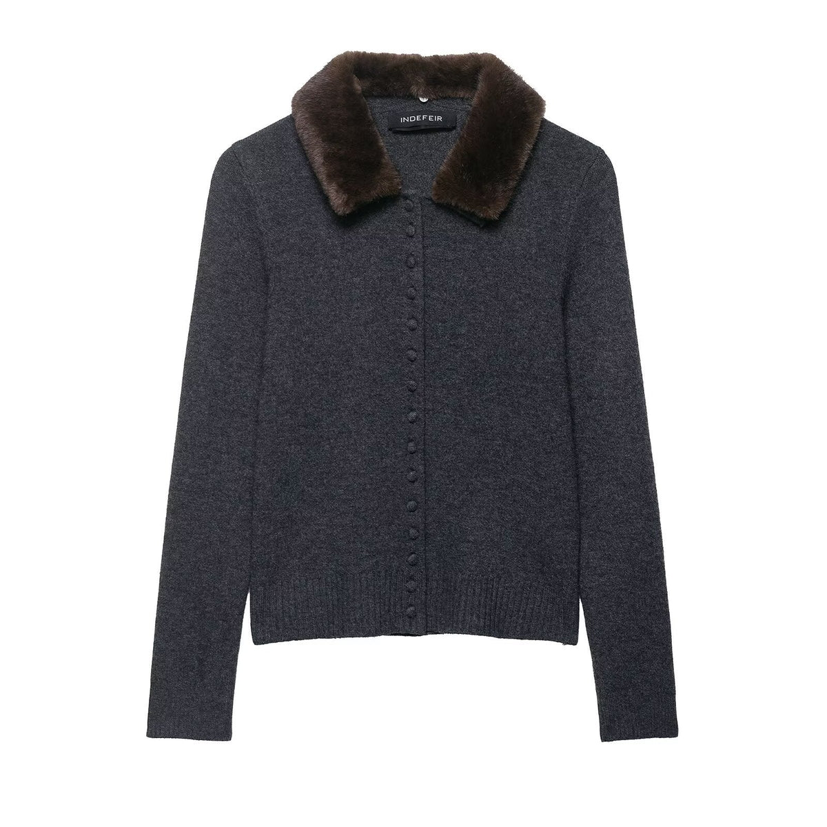 Women's Elegant Cardigan with Detachable Collar