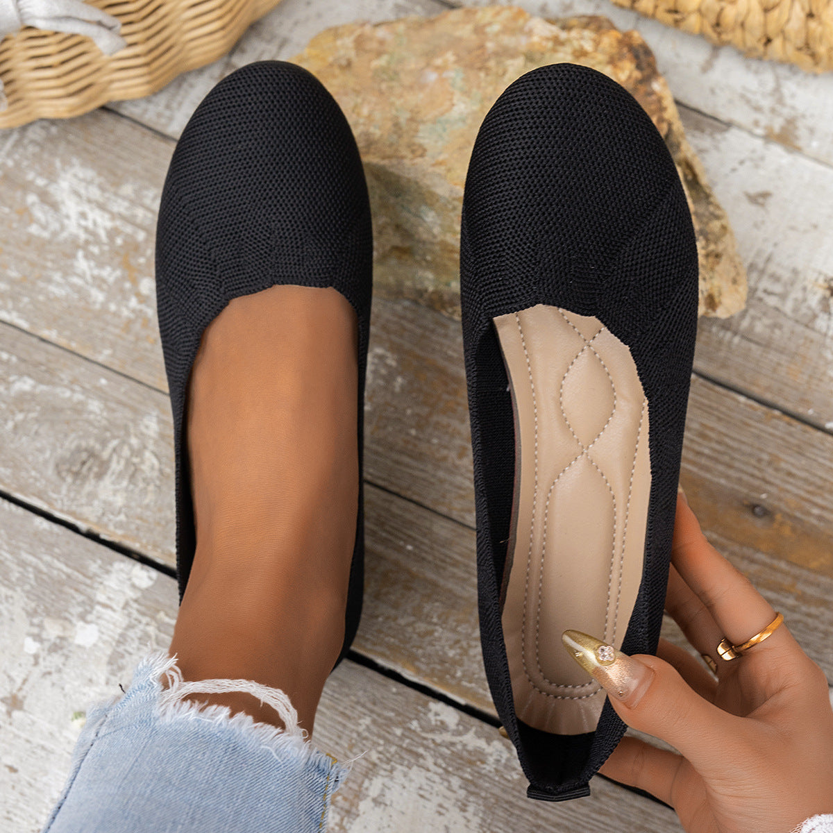 Women's Breathable Ballet Flats with Flexible Footbed