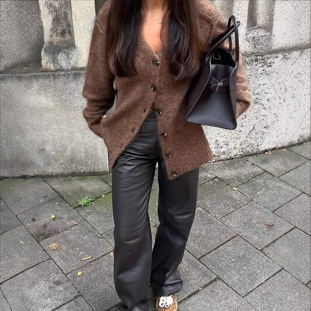 Women's Soft Knit Button-Front Cardigan