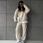 Women's Fleece Loungewear Set with High Collar