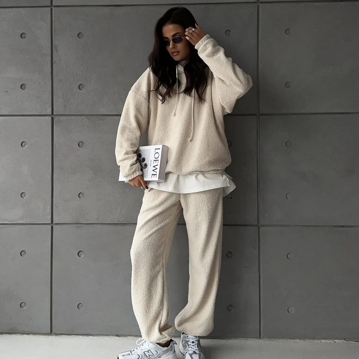 Women's Fleece Loungewear Set with High Collar