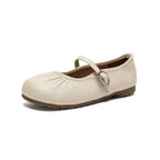 Women's Ballet Flats with Elastic Band and Decorative Strap