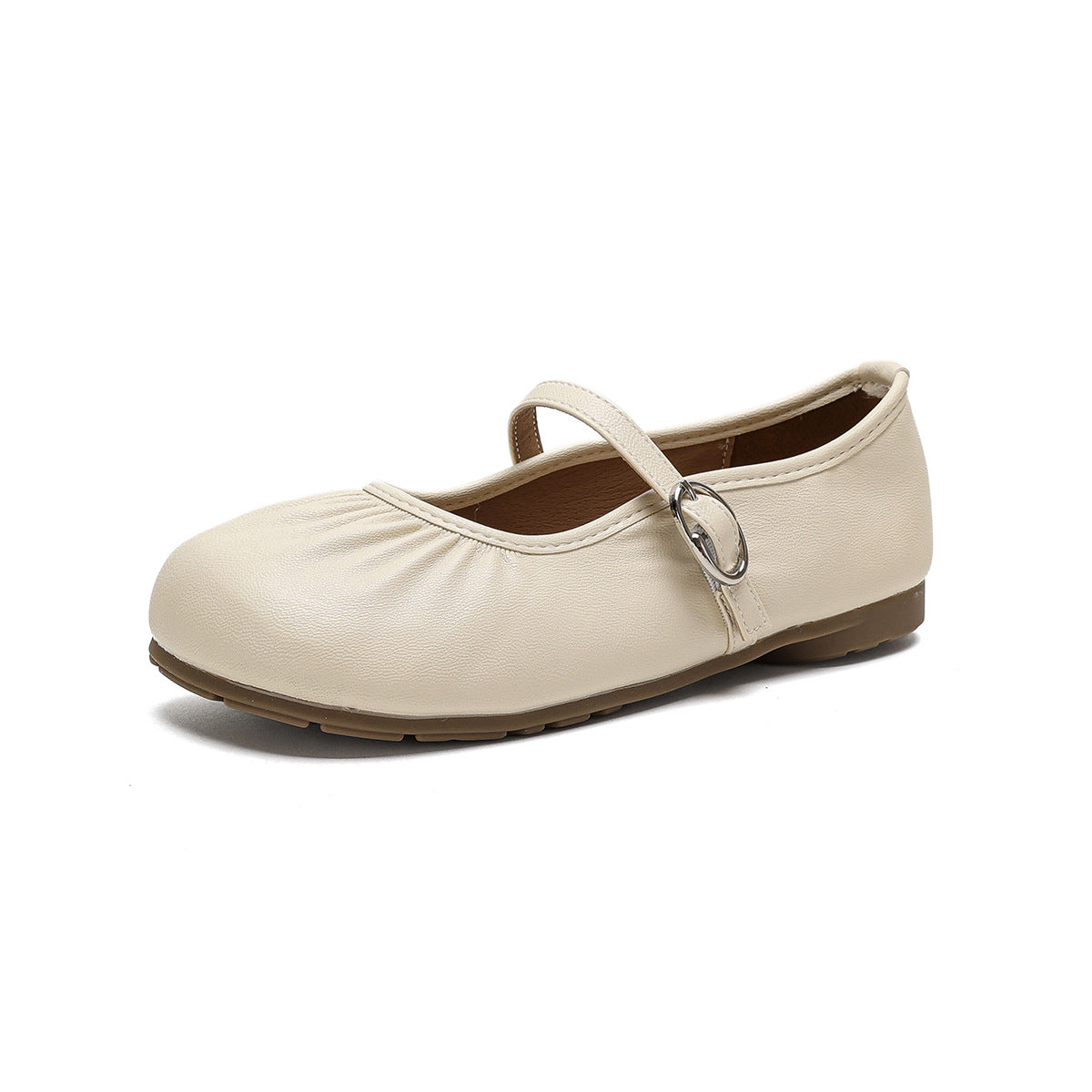 Women's Ballet Flats with Elastic Band and Decorative Strap