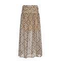 Women's Maxi Skirt with Elastic Waist and Plaid Pattern