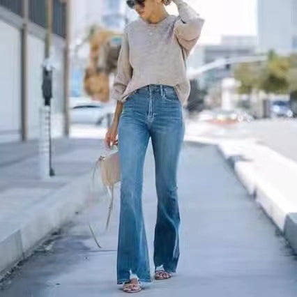 Women's High-Waisted Flared Jeans