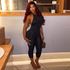 Elegant High-Neck Fitted Jumpsuit