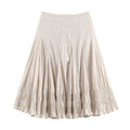 Women's Midi Skirt with Pleats and Ruffles