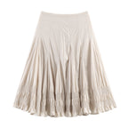 Women's Midi Skirt with Pleats and Ruffles
