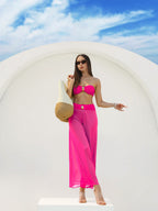 Women's Bandeau Bikini with Wrap Skirt and Jewelry Detail