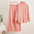 Women's Cozy Knit Loungewear Set with High Neck