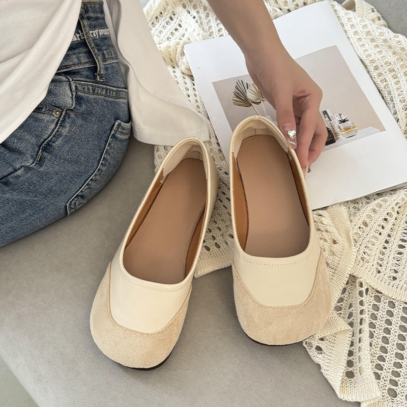 Women's Suede Ballet Flats with Non-Slip Sole