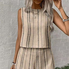 Women's Casual Set with Sleeveless Top and Shorts
