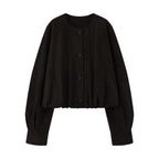 Women's Elegant and Loose Faux Leather Blouse Jacket