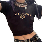 Women's Skull Print Crop T-Shirt