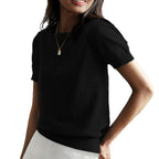 Women's Short-Sleeve Fine Knit Sweater