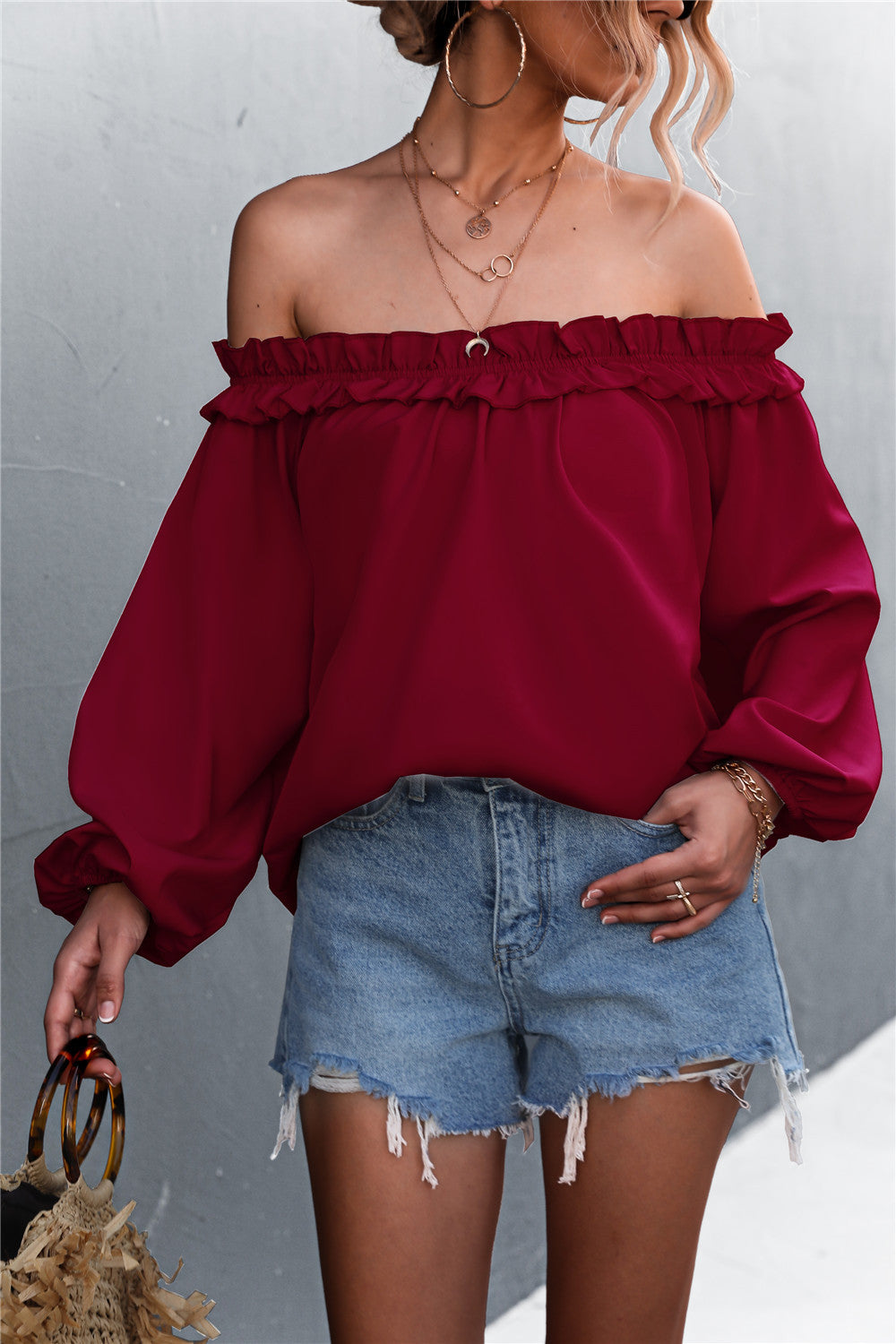 Off-Shoulder Ruffled Blouse