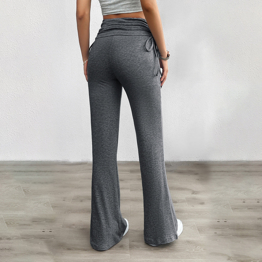 Women's Comfortable Palazzo Pants with Elastic Waistband and Casual Cut