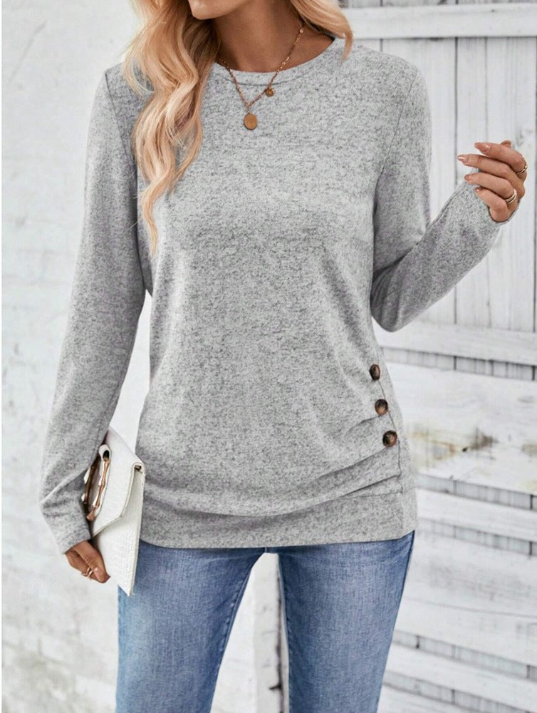 Casual Long-Sleeve Shirt with Asymmetric Cut