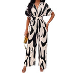 Women's Jumpsuit with Wide Sleeves and Elegant Belt