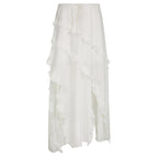 Airy Chiffon Skirt with Voluminous Ruffle Hem