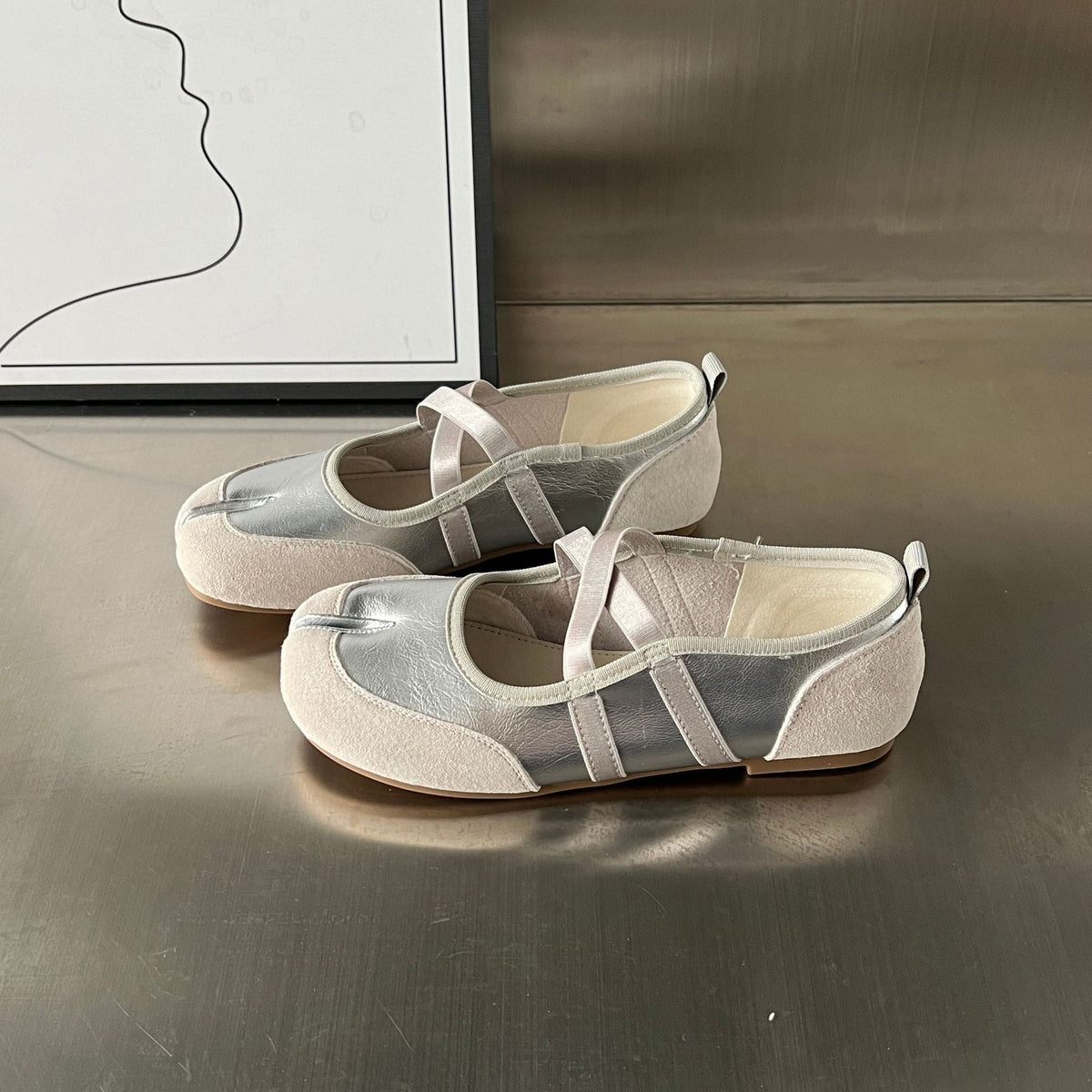 Women's Leather Ballet Flats with Comfortable Sole