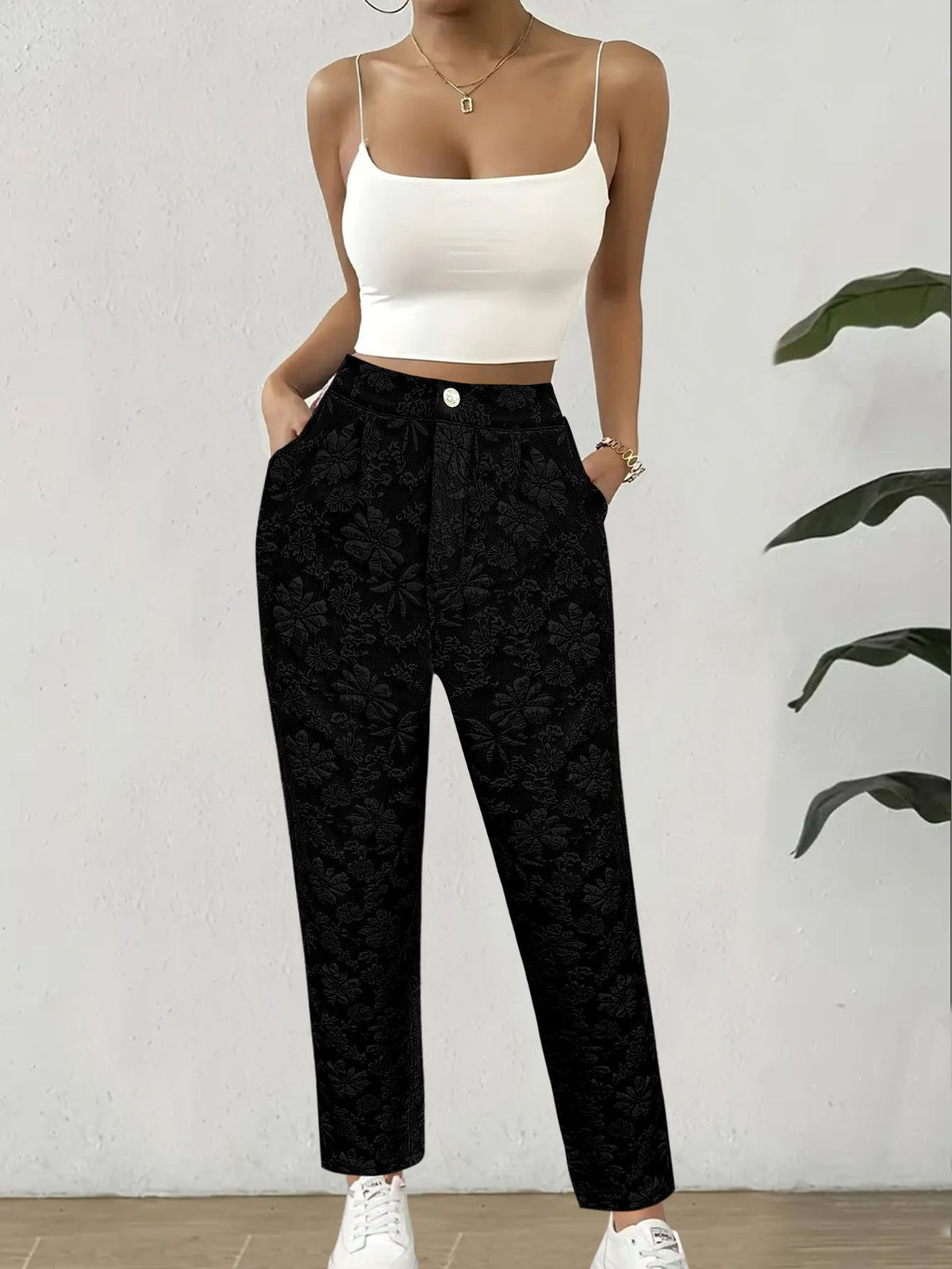 Women's Floral Print Pants in Elegant Casual Style