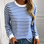 Women's Striped Long-Sleeve Sweater with Casual Fit