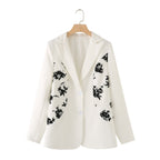 Women's Elegant Blazer with Floral Details