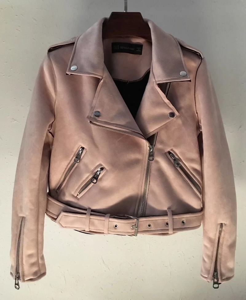 Women's High-Quality Suede Biker Jacket with Stylish Zipper Details