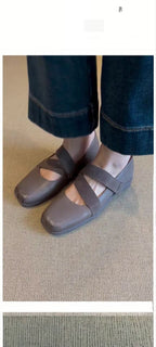 Women's Ballet Flats with Elastic Straps and Soft Lining