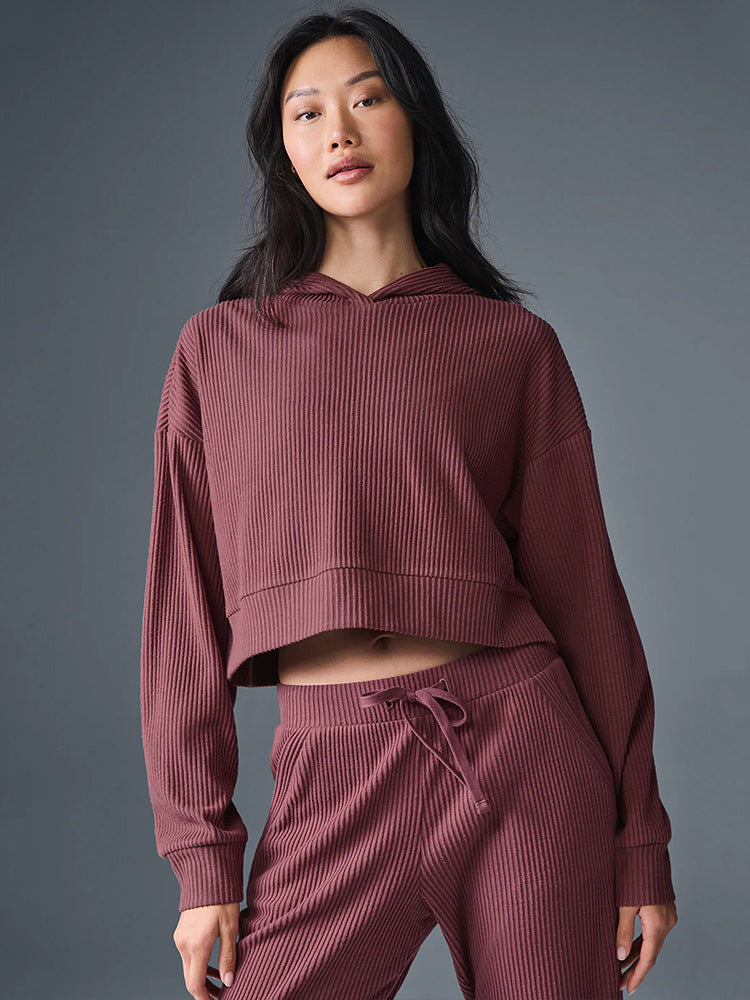 Women's Relaxed Crop Sweatshirt and Jogger Set