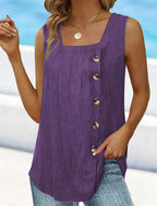 Sleeveless Button-Down Blouse
