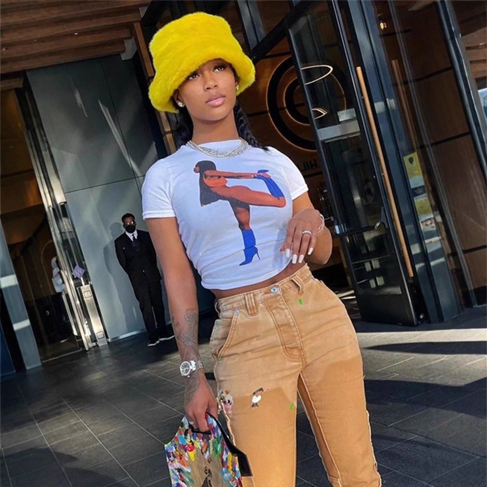 Women's Graphic Print Crop T-Shirt