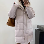Women's Elegant Lined Winter Parka with Plush Collar